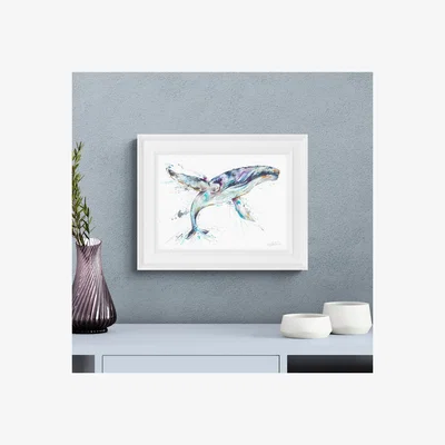 Dunelm Wilbur Whale Framed Print