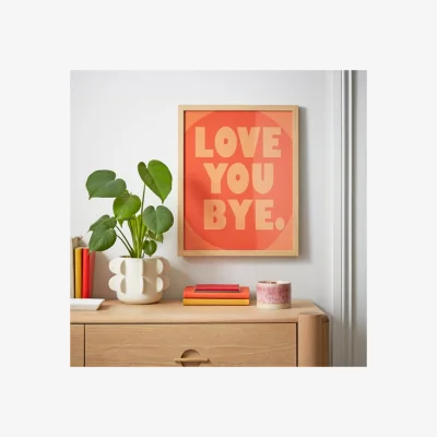 Dunelm Love You Bye Framed Print