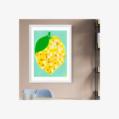 Dunelm East End Prints Disco Lemon Framed Print
