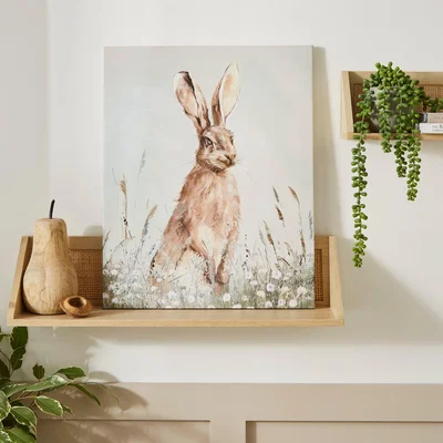Dunelm Hare Canvas 40x50cm Brown