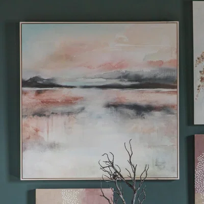 Dunelm Early Morning Framed Art Pink