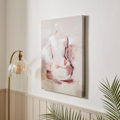 Dunelm Abstract Nude Lady Canvas 50x70cm Pink