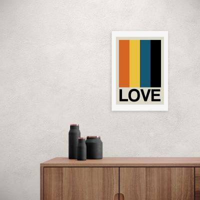 Dunelm East End Prints Retro Stripe LOVE Sundaze Print MultiColoured
