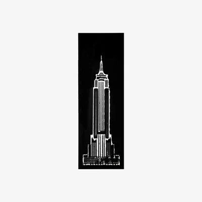Dunelm LED Empire State Building Wall Art Black