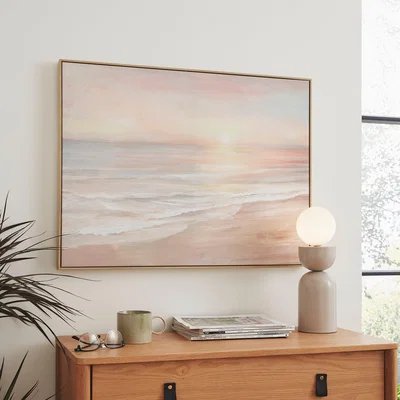 Dunelm Coastal Capped Canvas 80x60cm Pink