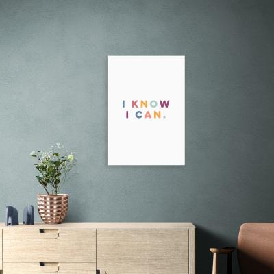 Dunelm East End Prints I Know I Can Print White/Blue/Yellow