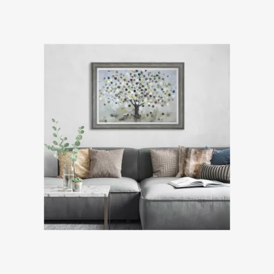 Dunelm Watch Tree by Ulyana Hammond Framed Print Grey