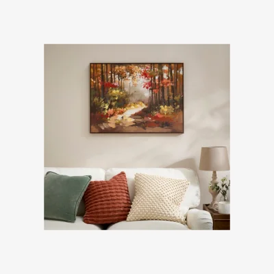 Dunelm Autumnal Forest Framed Canvas