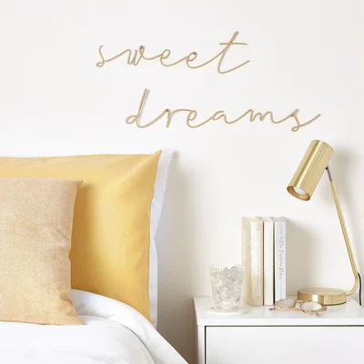 Dunelm Sweet Dreams Metal Wire Words 91cm Gold