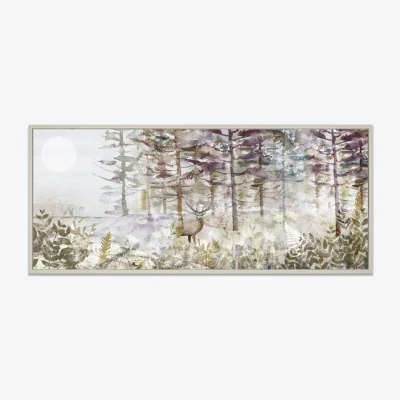 Dunelm Luna Forest Framed Canvas Grey