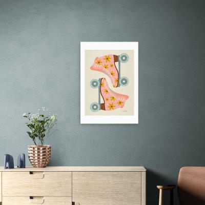 Dunelm East End Prints Retro Rollerskates Print MultiColoured