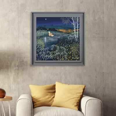 Dunelm The Art Group Over Moonlit Pool Framed Print Blue