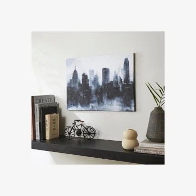 Dunelm Greyscale Cityscape Canvas