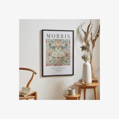 Dunelm Lodden by William Morris Framed Print Black