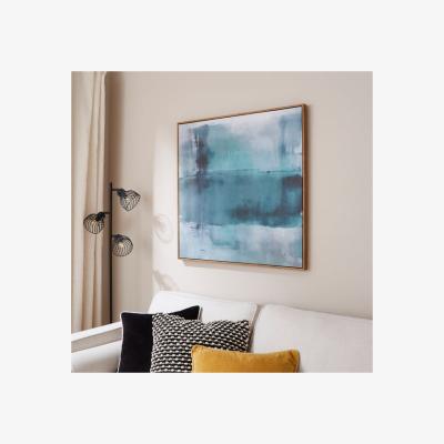 Dunelm Teal Green Sand Textured Framed Canvas