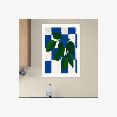 Dunelm East End Prints Checkered Greenery Print