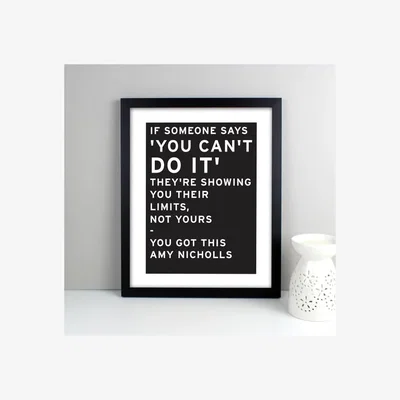 Dunelm Personalised Typography Framed Print Black