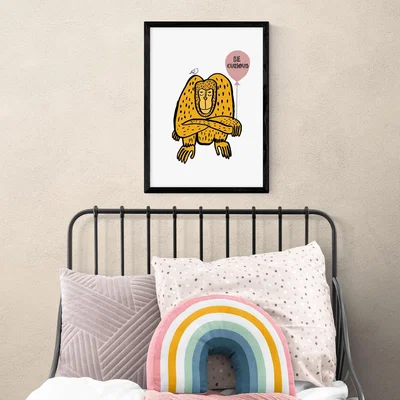 Dunelm East End Prints Be Curious Monkey Print Orange