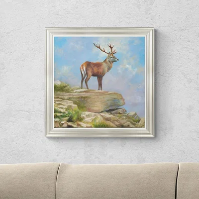 Dunelm Highland Stag by John Taylor Framed Print MultiColoured