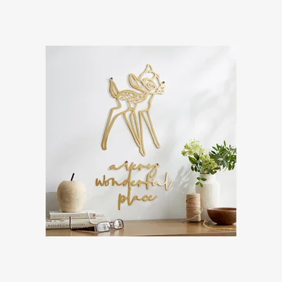Dunelm Disney Bambi Metal Wall Art Gold