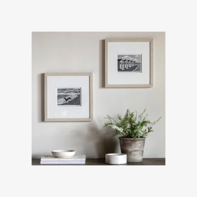 Dunelm Cedar and Sage Set of 2 By the Sea Typography Framed Prints