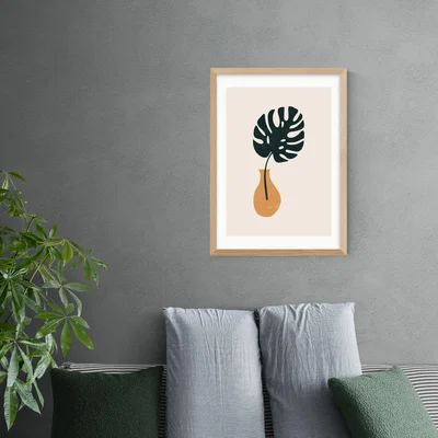 Dunelm East End Prints Monstera Vase Print MultiColoured