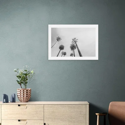 Dunelm East End Prints 8 Palms Print Grey