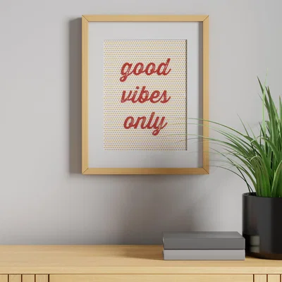Dunelm Elements Good Vibes Only Framed Print Cream