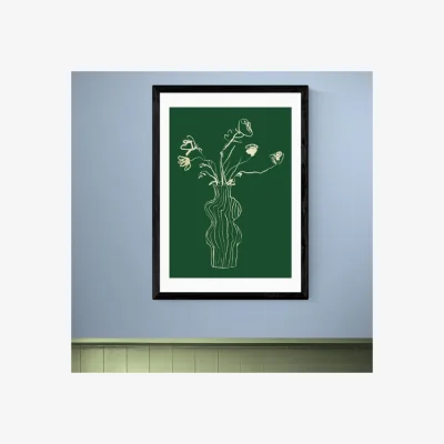 Dunelm East End Prints Roses on Green Print