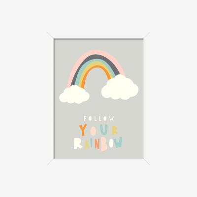 Dunelm The Art Group Follow Your Rainbow Framed Print MultiColoured