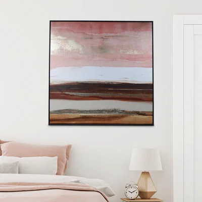 Dunelm The Art Group Premium Edit Solace in Gold no.2 Framed Canvas Pink/Brown