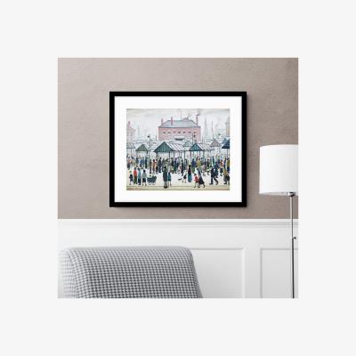 Dunelm Market Scene Northern Town 1939 Lowry Framed Print MultiColoured