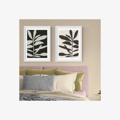 Dunelm East End Prints Set of 2 Linocut Branch III Framed Prints