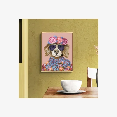 Dunelm Artko Glity Golden Retriever by Yvette St Amant Framed Print