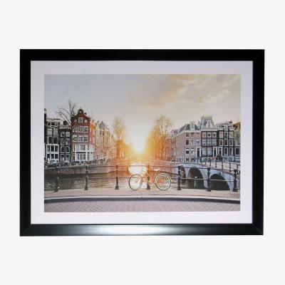 Dunelm Amsterdam Sunset Framed Print Grey/Yellow/White