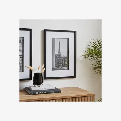 Dunelm Paris Balcony Framed Print Black and White