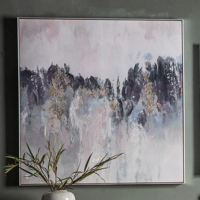 Dunelm Eliana Crystal Art Canvas Pink