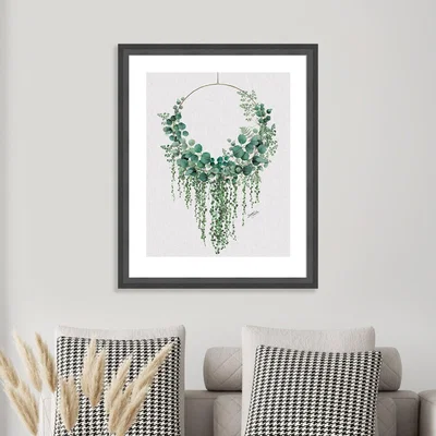 Dunelm The Art Group Eucalyptus HoopFramed Print Green