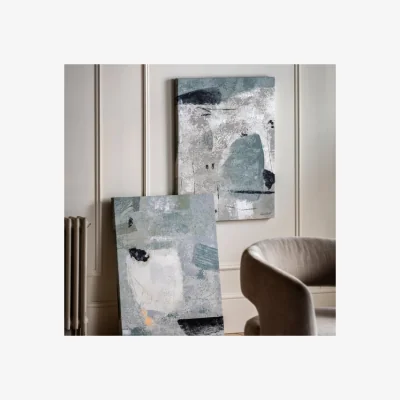 Dunelm Cedar and Sage Set of 2 Abstract Air Canvases