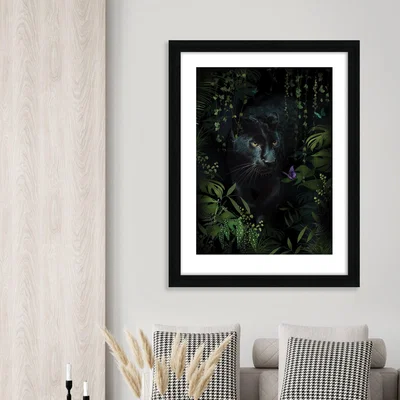 Dunelm The Art Group Panther Framed Print Black