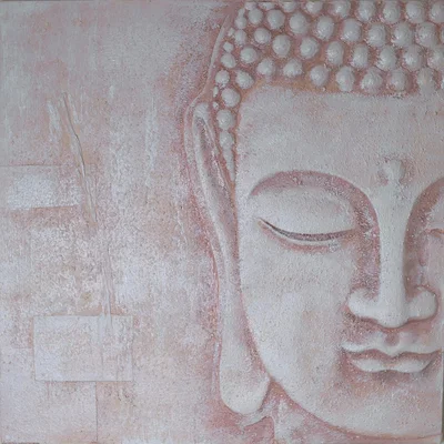 Dunelm 3D Blush Buddha Wall Art Pink