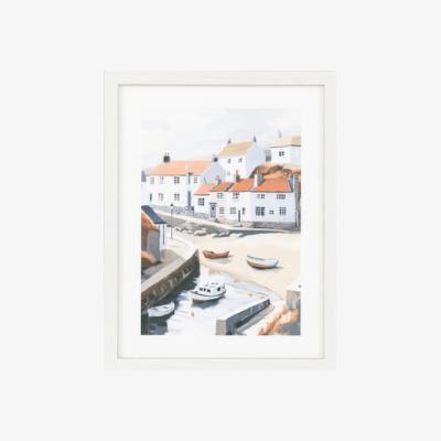 Dunelm Cedar & Sage Fishing Boats Framed Print