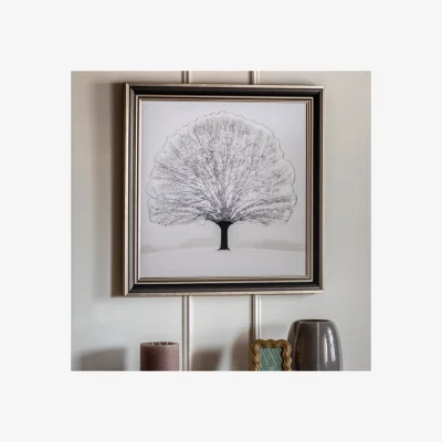 Dunelm Cedar and Sage Tree Silhouette Framed Print