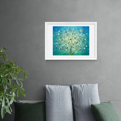 Dunelm East End Prints The Singing Tree Print Blue