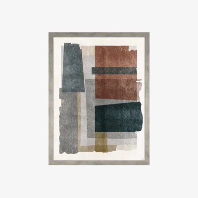 Dunelm Skimming Shapes Framed Print