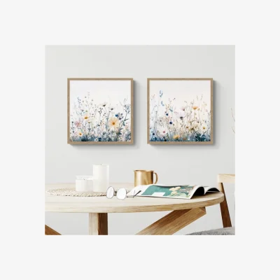 Dunelm Artko Set of 2 Gentle Morning Light Wildflowers by Irena Orlov Framed Prints