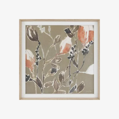 Dunelm Cedar and Sage Soft Textured Greenery Framed Canvas
