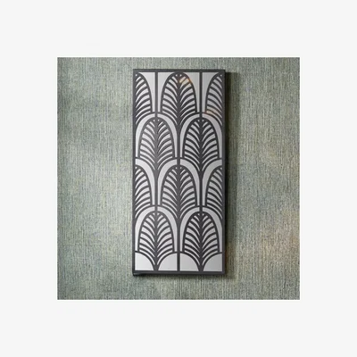 Dunelm Rectangular Black Metal Mirrored Wall Art Silver