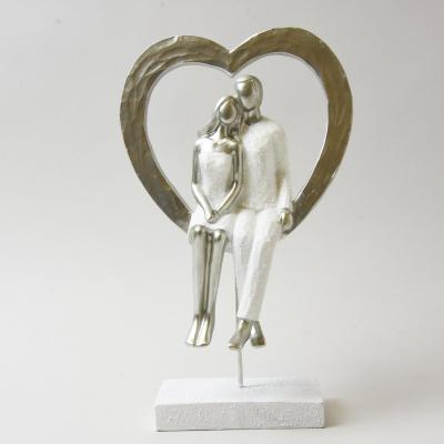 Dunelm Couple in Heart Sculpture Silver