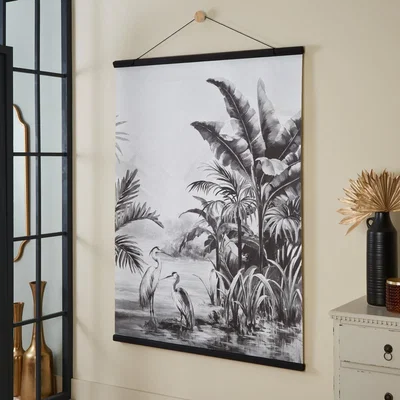 Dunelm Cranes Hanging Mural Grey